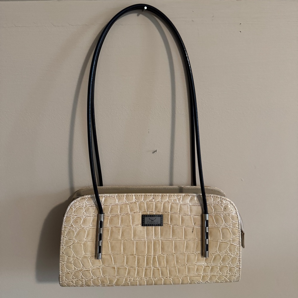 Crocodile Texture Faux Leather Shoulder Bag